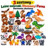 Komplet 3 Zestawów ( Leśne zwierzaki, Farma i Dinozaury)